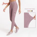 220gsm Ribbed Yoga Leggings With Side Tooling Pocket High Waist Squat Proof