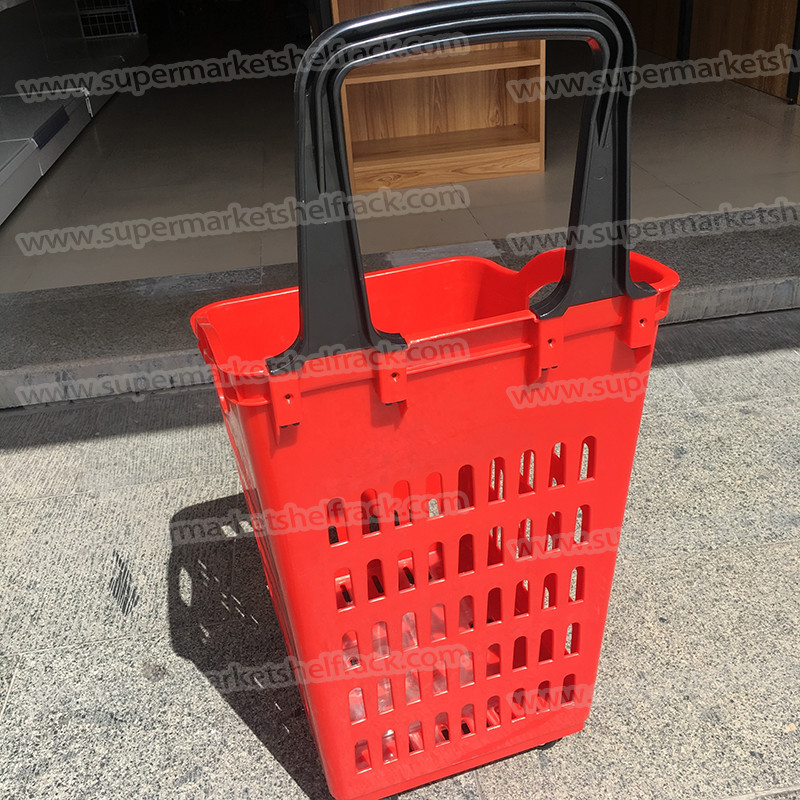70L 450mm Plastic Handheld Shopping Baskets Trolley For Supermarket Single Handle