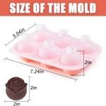 Silicone Rose Ice Cube Molds For Cocktails Whiskey XL Rose Flower Ice Cube