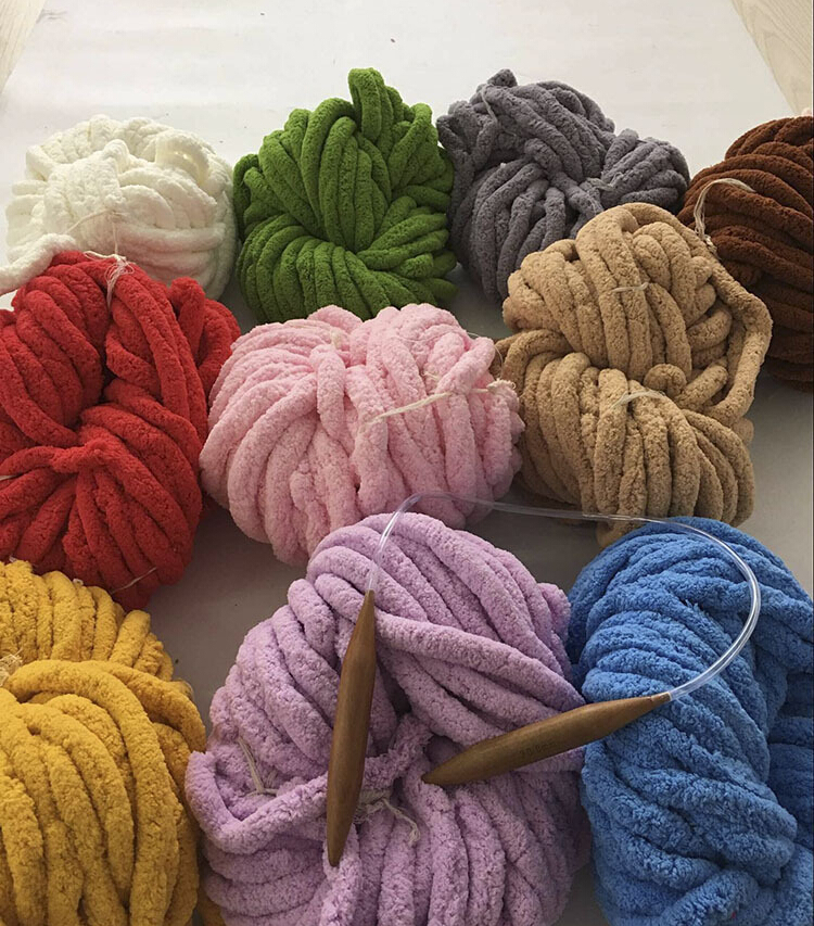 Giant Chunky Crochet Hand Knitting Chenille Yarn For Blankets