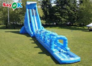 China 100ft Long Inflatable Water Slide Park Large Commercial Inflatable Water Slide With Pool on sale