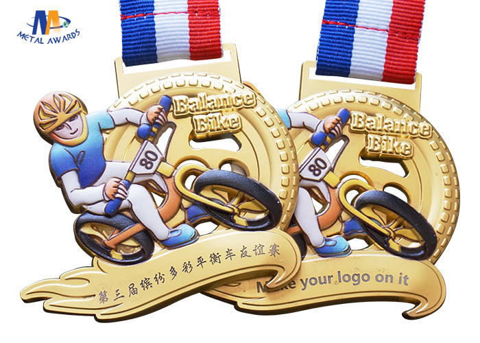 Round Banlance Bike 65MM Stock Medals With Ribbon