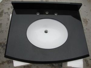 Quality Absolute Black Solid Granite Worktops Different Edge / Thickness Optional wholesale