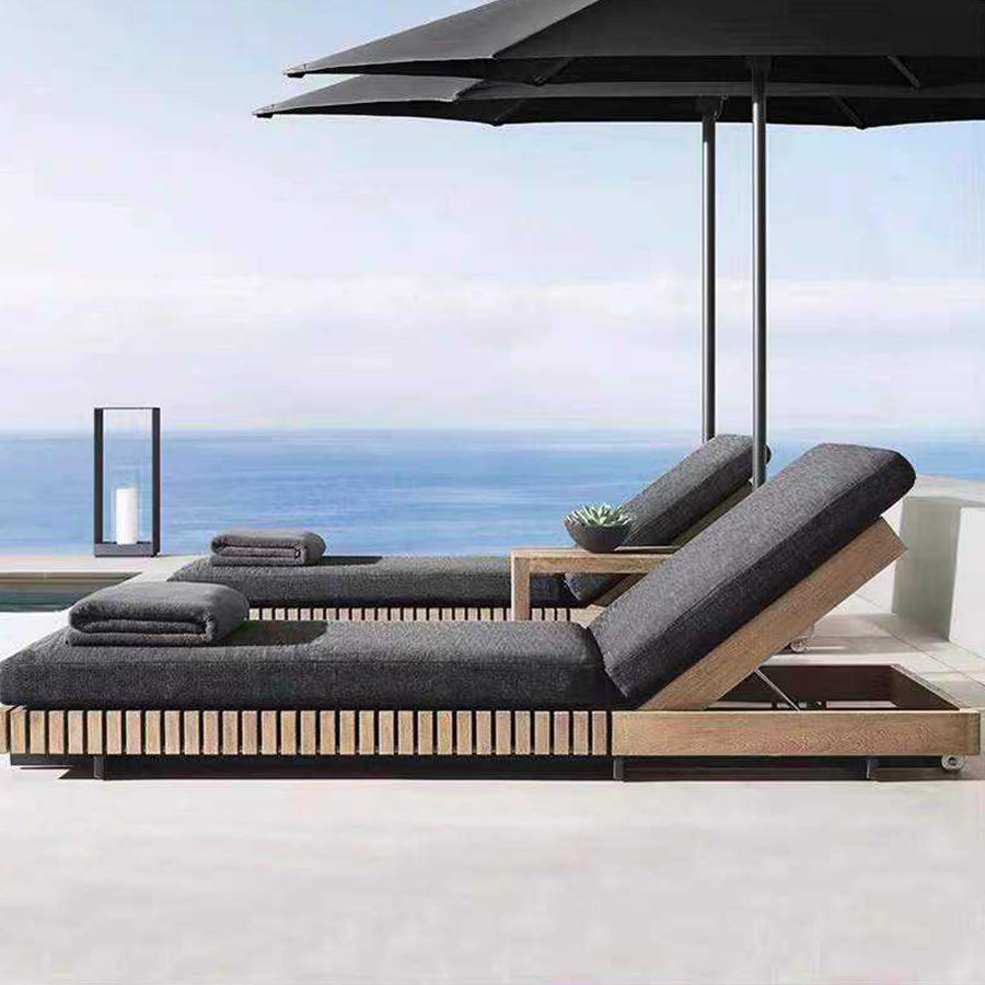 Aluminum Brown Rattan Sun Lounger Rattan Garden Furniture Sun Loungers