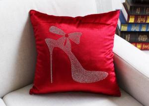 Quality High Heels Red Cushion Cover Luxury European Favor Seat Chair Pillow Cover Velvet Square Pillowcase wholesale