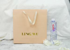 Quality Shopping Mall Paper Packing Bag With Ribbon Straps Cardboard Material wholesale