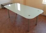 White Painted Table Top Glass EN12150 Standards Protect Furniture