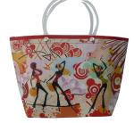 Orange Shopping Transparent PVC Handle Reusable Carrier Bags