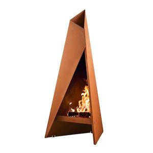Quality Modern Geometric Corten Steel Outdoor Fireplace Chimenea Freestanding wholesale