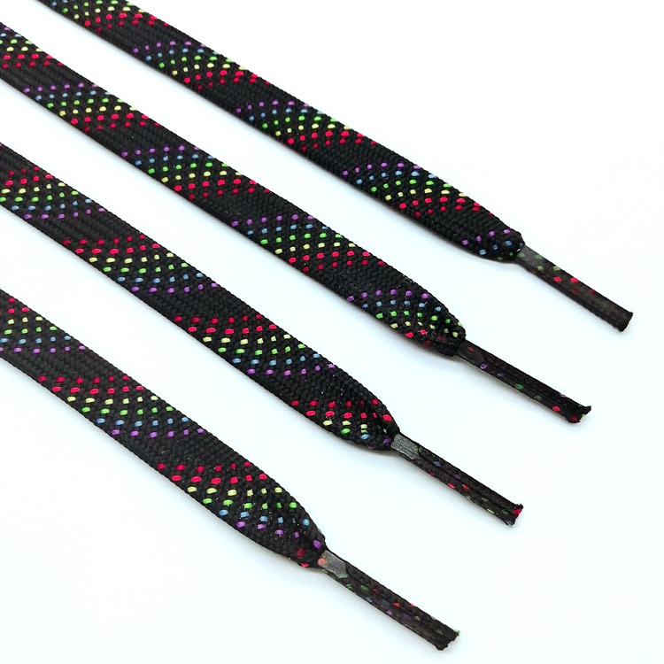 custom colourful shoelace Brand Custom Printed Shoelace Fashion Hoodies Shoe Customized Logo Style Flat shoelace Color Design
