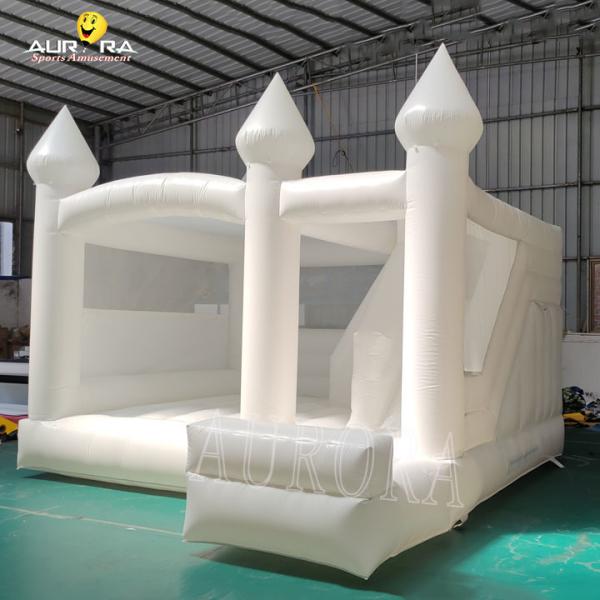Commercial Adults Kids Inflatable White Wedding Bouncy Castle Modern Bounce