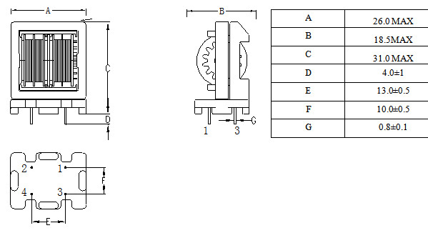 CMC Vertical Type Chip Power Inductor Big Current Two Winding For Power Suply