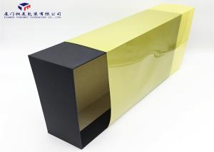 Quality Rectangle Shape Small Plastic Packaging Boxes Yellow Color PVC Sleeve 38X25X9cm wholesale