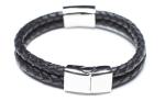 Leather Bracelet, Stainless Steel Clasp