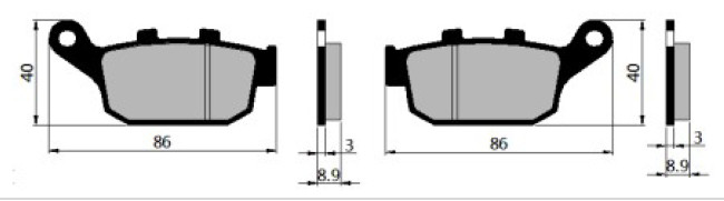 Semi Metallic Aftermarket Motorcycle Brake Pads For Honda CBR250 30000 - 50000km Life