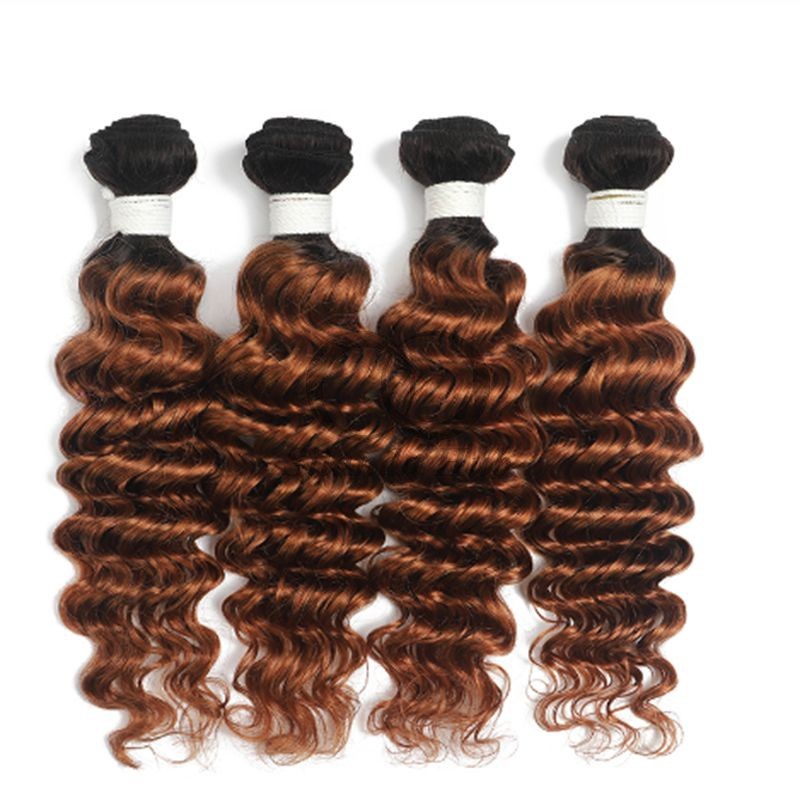 #T1B/30 Deep Wave Remy Human Hair Bundles Sew In Weave Bundles Brazilian Bundle Deals