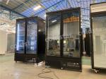 Supermarket Upright Double Door Drink Bottle Refrigerator Cooler Beverage