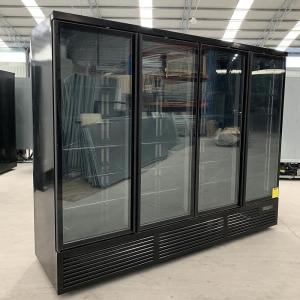Quality R290 Plug In Air Cooling Upright Glass Door Cooler Black Color wholesale