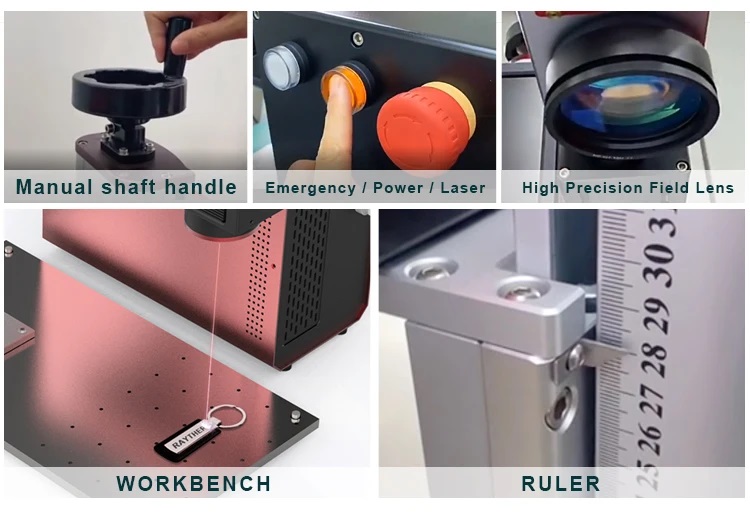 20w 30w Mini Rotary Rotating Marker Laser Medals Dog Tages Engraved Machine Portable Fiber Laser Marking Machine for Leather