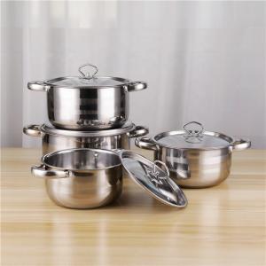 Quality 8pcs Quality Stainless Steel 410 Soup Pot 20cm 24cm Restaurants Cookware Cooking Set wholesale