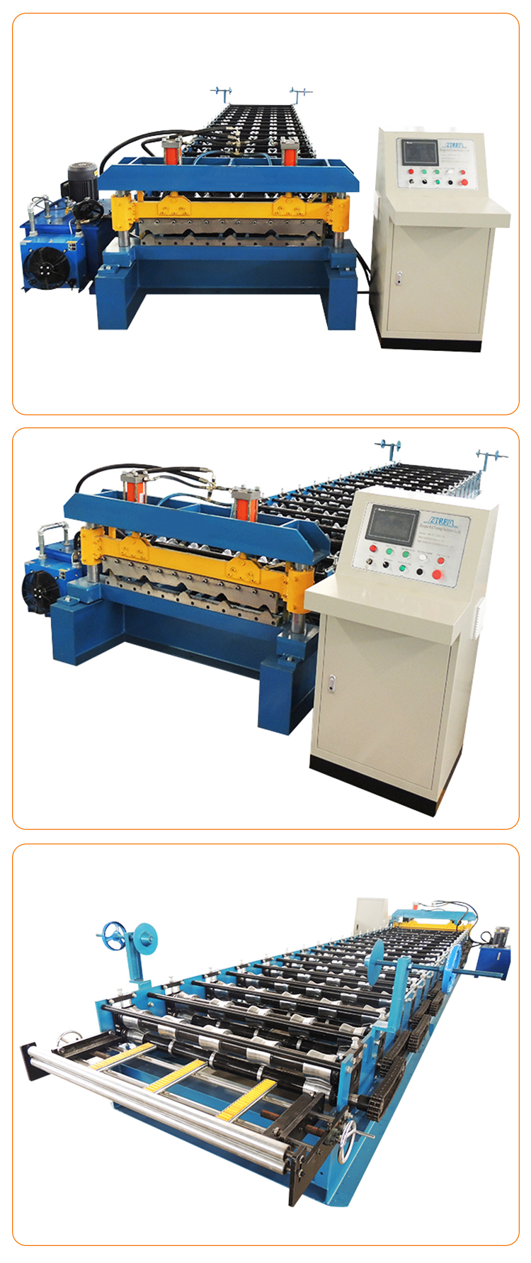 PPGI Corrugated Sheet Roll Forming Machine , Metal Roof Roll Forming Machine Non Scratch