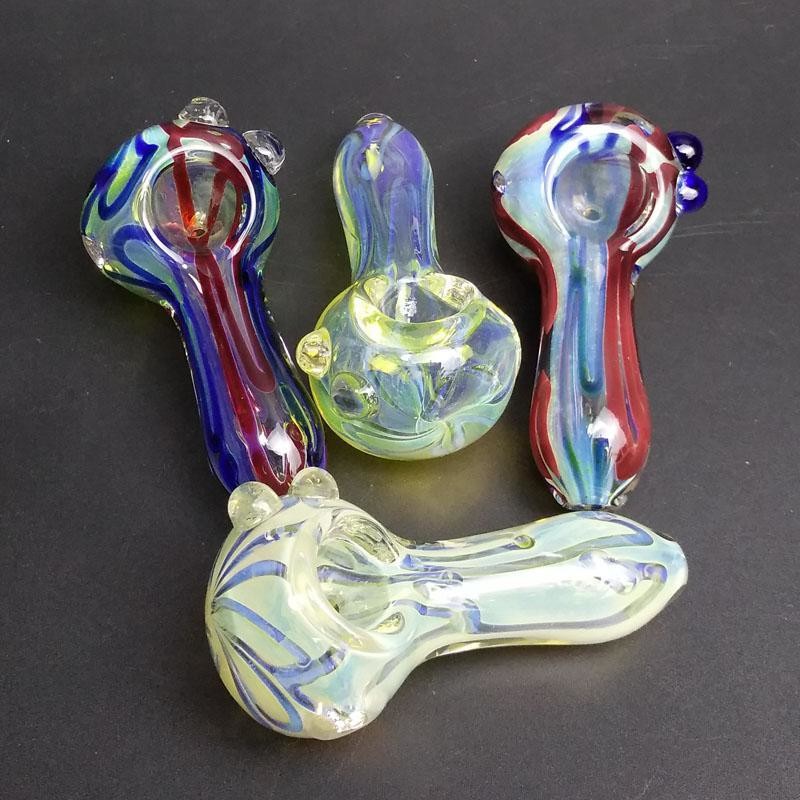 4 Inch Pink Coral Collectible Tobacco Glass Pipe Smoking Bowl Hand Pipes