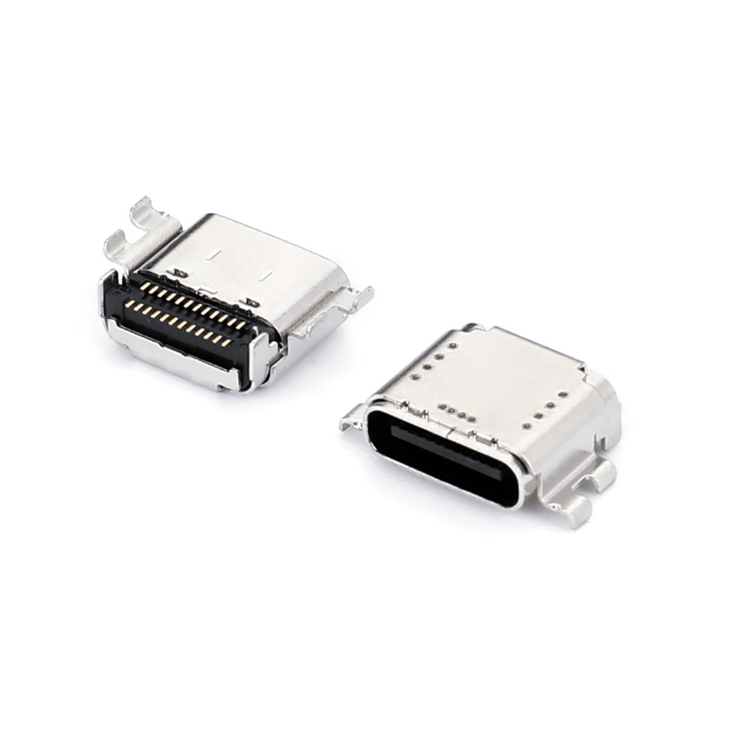 SGS Flat Solder USB Type C Connectors Receptacle PCB Mount 5.0AMP