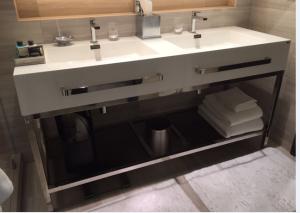 Quality stainless steel Bathroom vanity /bathroom cabinet /HOTEL VANITY V-007 wholesale