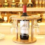 Wooden wine glass holder bamboo hanging wine glass rack