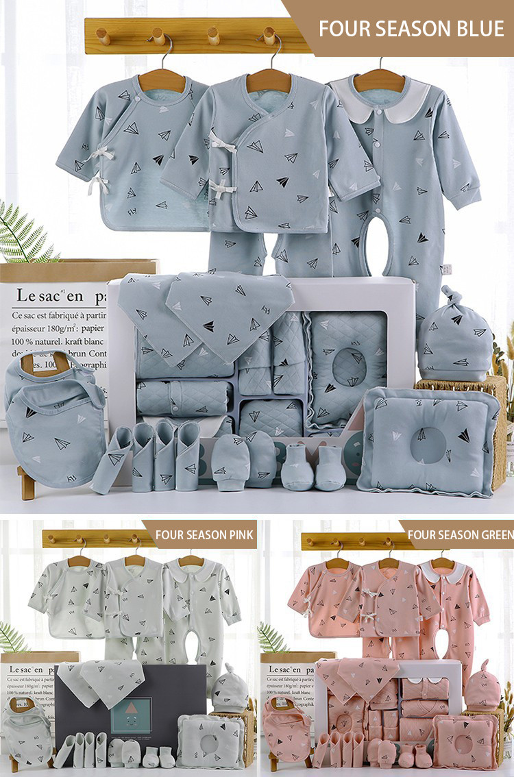 OEM 2023 new born Gift Box Set Jumpsuits 18pcs Baby Sleepwear 100% cotton new born baby clothes gift set