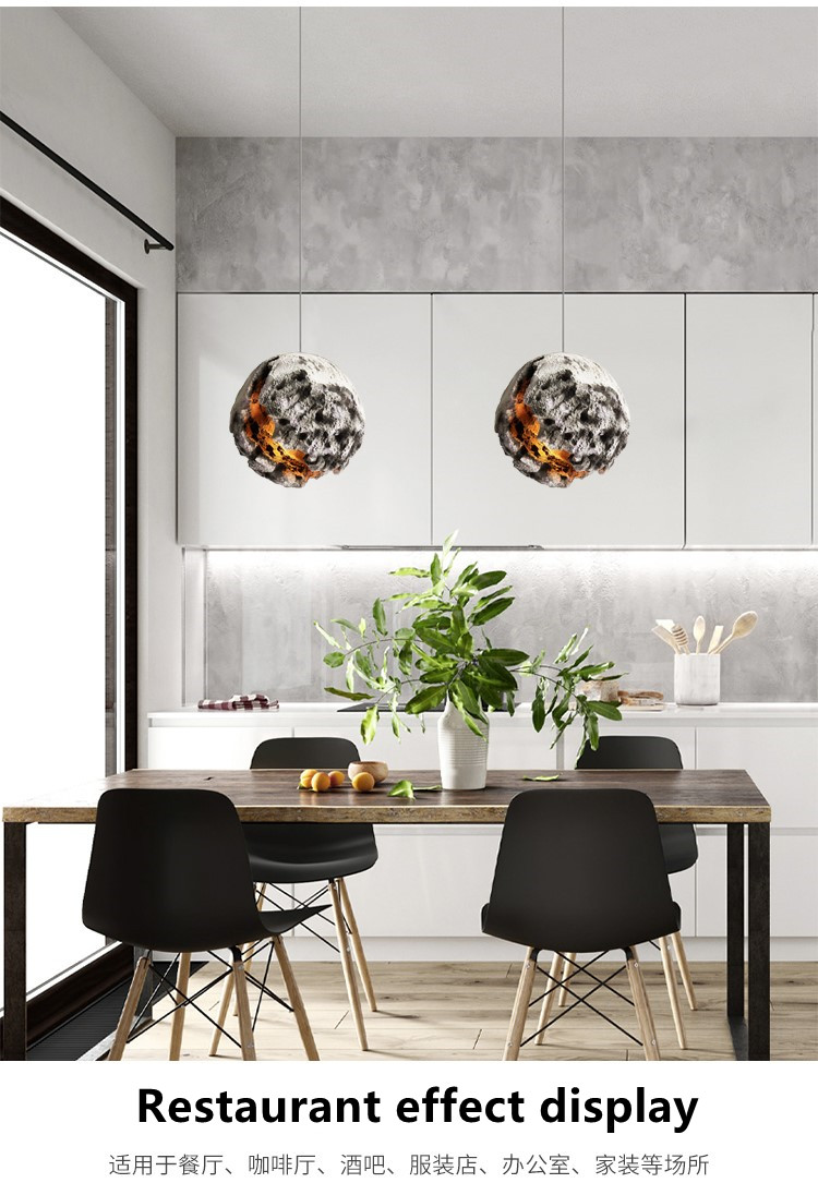 Irregular Planet Wabi Sabi LED Chandelier Restaurant Bedroom Model Room hanging Lighting(WH-VP-170)