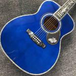 Custom OM Body Acoustic Electric Guitar Real Abalone Inlays Ebony Fingerboard
