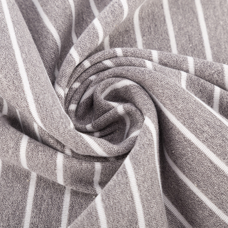Breathable And Environmental Friendly Elastic Striped Knit Fabric For Casual