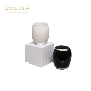 Quality Color Painting Oval Glass Handmade Jar Candles For Home Office Decoration wholesale