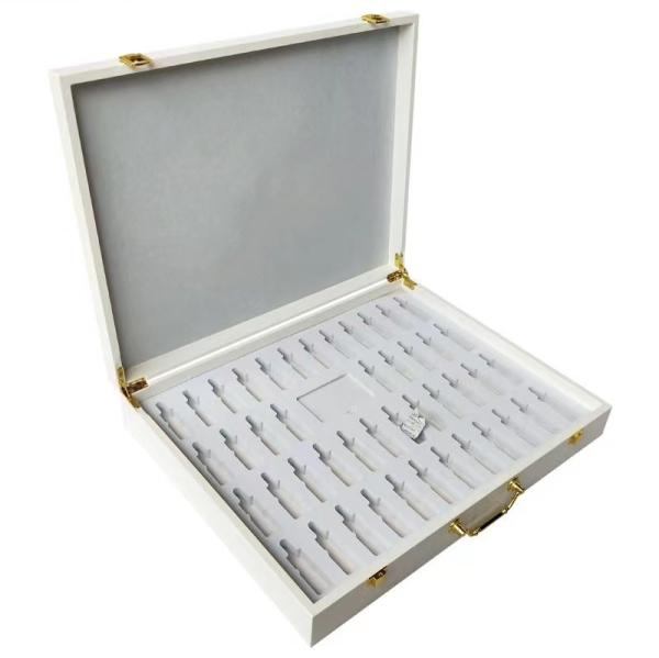 250*180*73mm Luxury Cosmetic Packaging Boxes White PU Makeup Storage Box With
