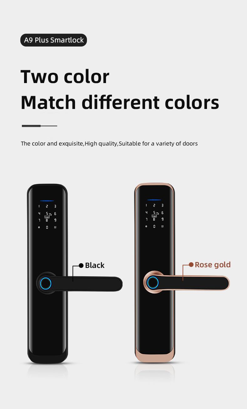 Smartphone Control Fingerprint Smart Door Locks DC6V Door Handle Lock