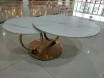 Gold Plated 80cm 55cm Stainless Steel Marble Coffee Table