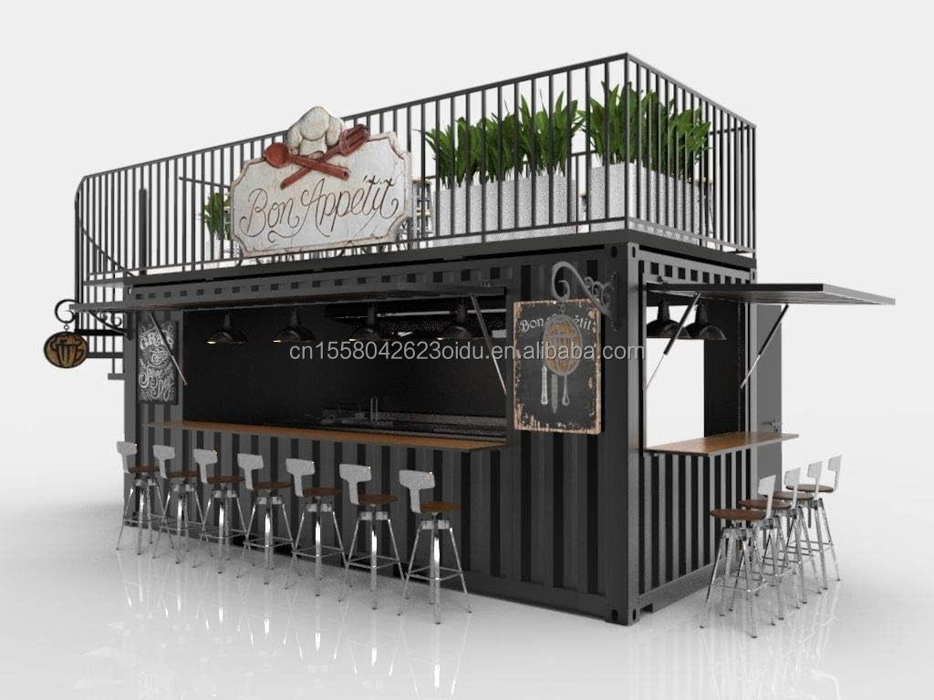 Modern Design Style 10 ft 20 ft Mobile Bar Prefabricated House Container Store Outdoor Steel Sandwich Panel Coffee Shop