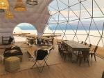 Geodesic Clear Dome Tents White PVC Cover Anti Heat Ventilation Windows