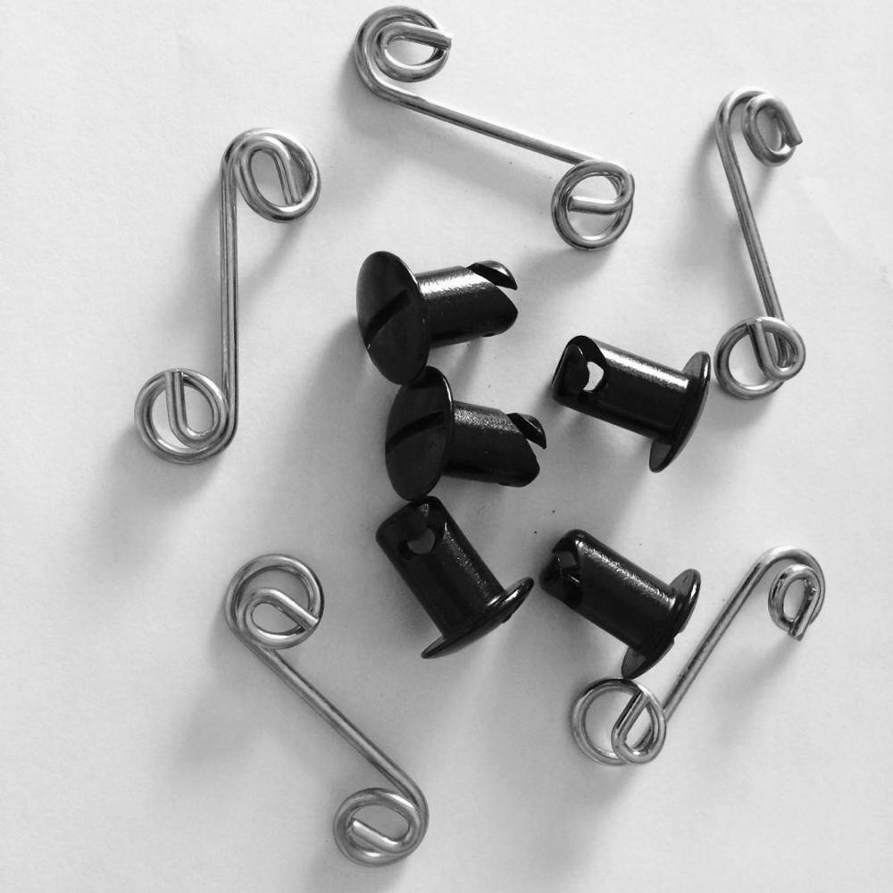 Universal Aluminum Quarter Turn Black Dzus Fasteners 7/16" 5/16" Buttons for Universal Replacement