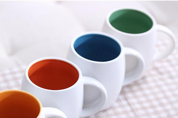 New customed print logo promotional ceramic barrel shape coffee mugs cup