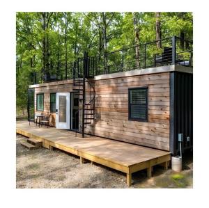 Quality Galvanized Steel Bending 40ft Portable Wooden Container House with 2 Bedrooms and 1 Living Room wholesale