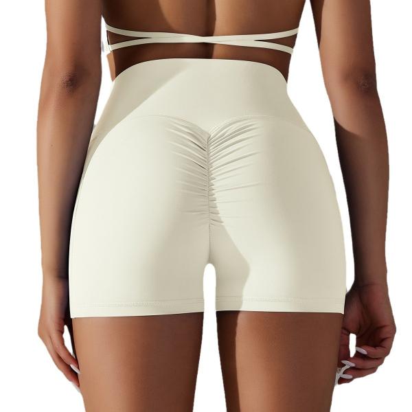 Double-sided nylon sanded cross v-waist pocket fitness yoga shorts running