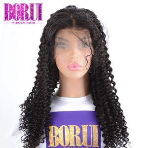 Quality Natural Black Brazilian Human Wigs Deep Curly Lace Front Wig With Baby Hair wholesale