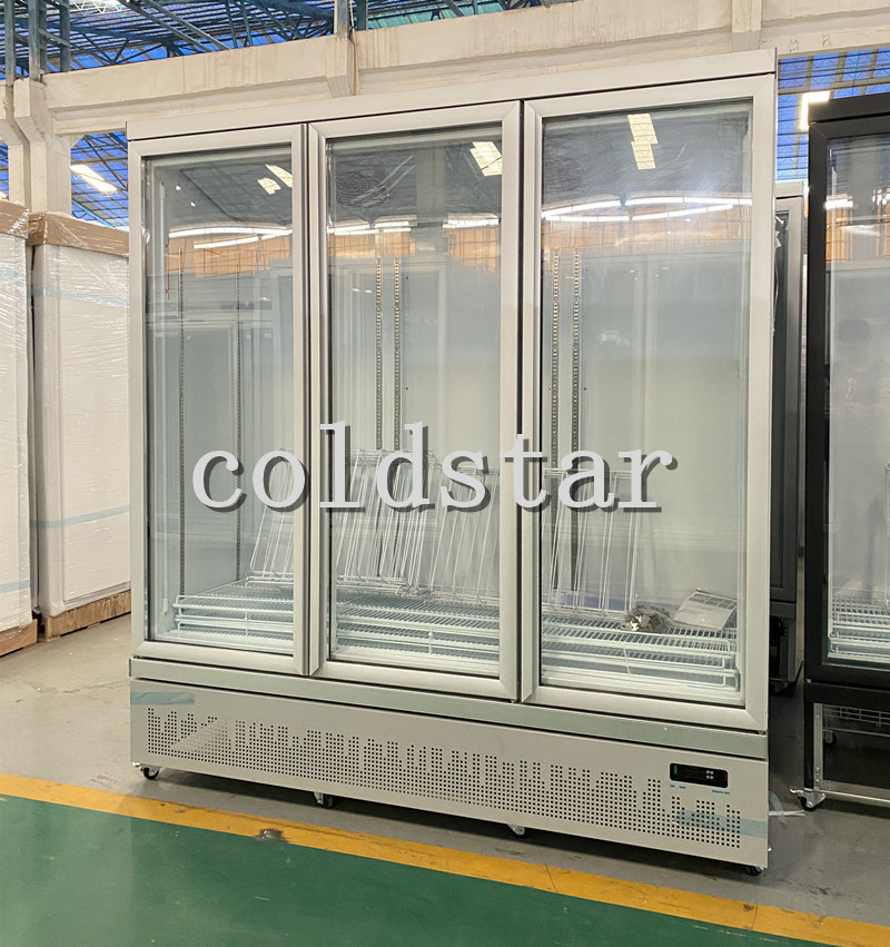 Commercial Supermarkets 3 Doors Display Freezer,Defrosted Glass Door Freezer