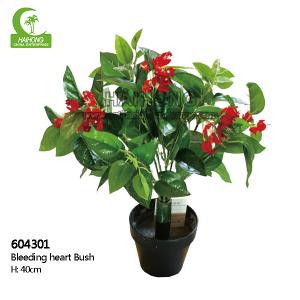 Quality 40cm Landing Artificial Potted Plant Garden Ornament Evergreen Bleeding Heart Bush wholesale