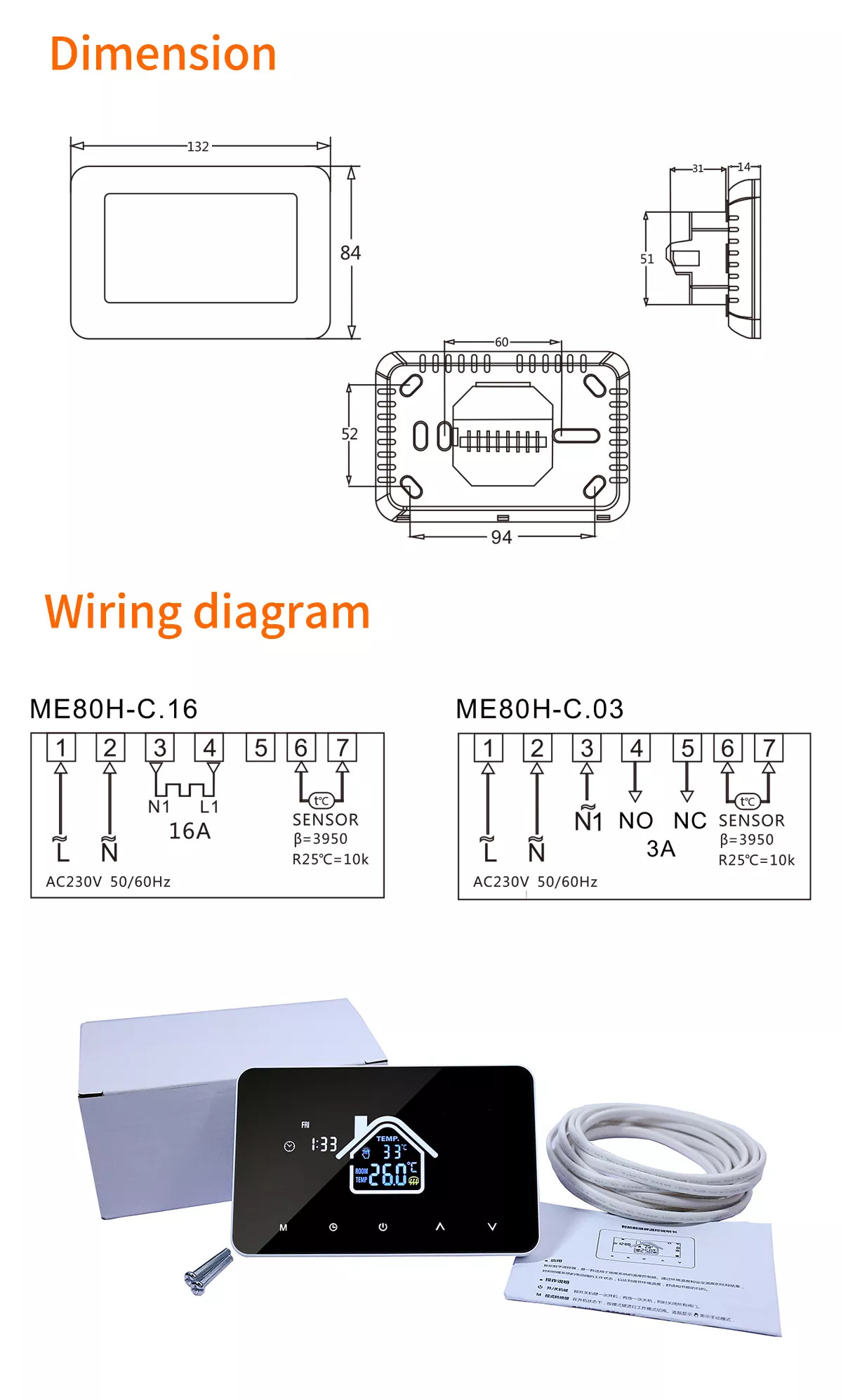 Smart Home Tuya Wifi APP Control Thermostat Floor Heating Smart Temperature Controller