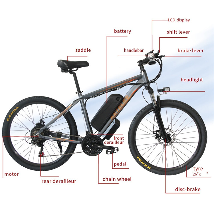 Multispeed Electric Mountain Bike 4.0 Fat Tire Electric Bicycle Beach 15Ah