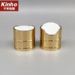 Luxury Cosmetic Gold Aluminum Press Disc Top Cap 28/410 Metal Shell For Shampoo