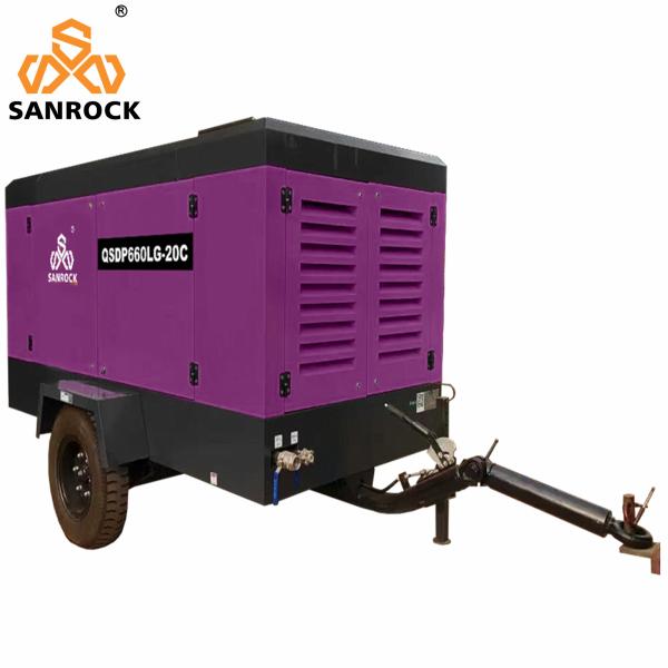 CE 20bar Motor Power 191KW Portable Diesel Engine Rotary Screw Air Compressor